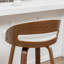 Swivel Upholstered and Faux Leather Bar Stool-964454628-964454552