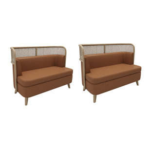 Modern Casual Restaurant Cafe Benches Faux Leather Upholstered Bench (Set of 2)