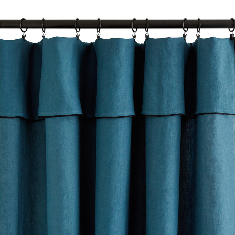 Dziedzic Panel Semi Sheer Single Curtain, Blue/Green, 150 W x 350 D cm