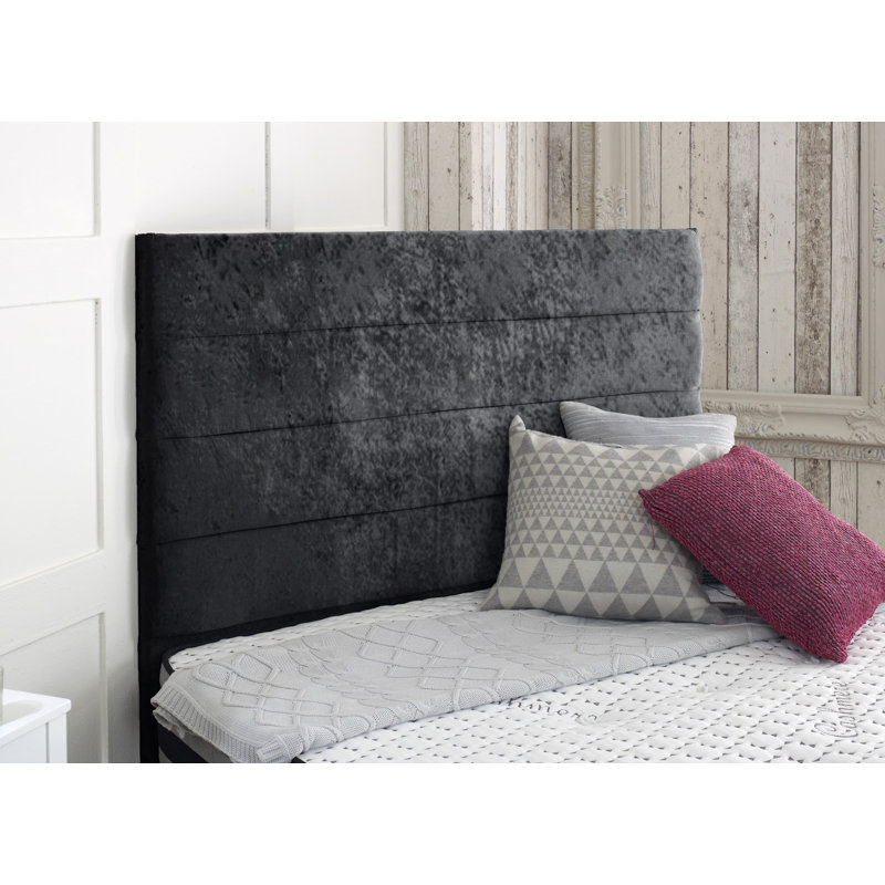 Salmon Upholstered Headboard, Black, Superking (6')