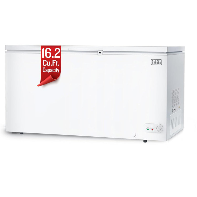 BLACK+DECKER 16.2 Cu. Ft. Chest Freezer, Deep Freezer with Top Opening, Freezer Chest with 2 Removable Storage Baskets, Mechanical Temperature Control, Manual Defrost, R600a Refrigerant,BCF1620E,White