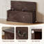 Banc de rangement Clovia 47,4 po en bois, coffre à couvercle rabattable pour entrée, chambre, salon-693743444