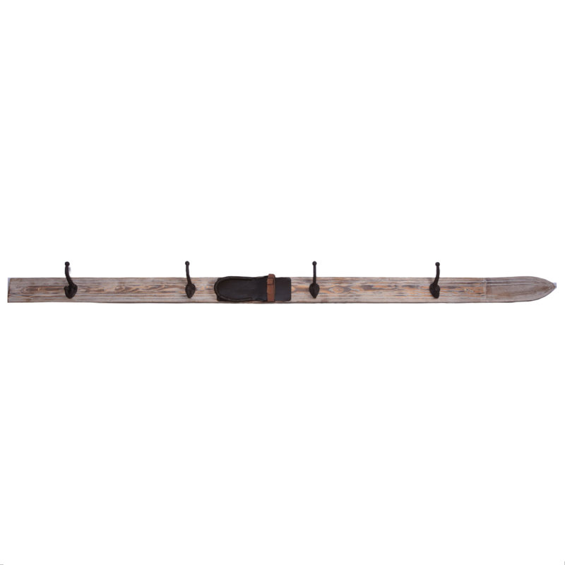 Solid Wood Wall 4 - Hook Coat Rack