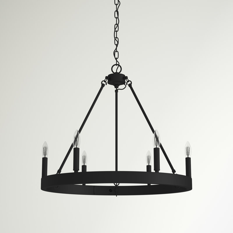 Emmalynn 6 - Light Steel Dimmable Chandelier