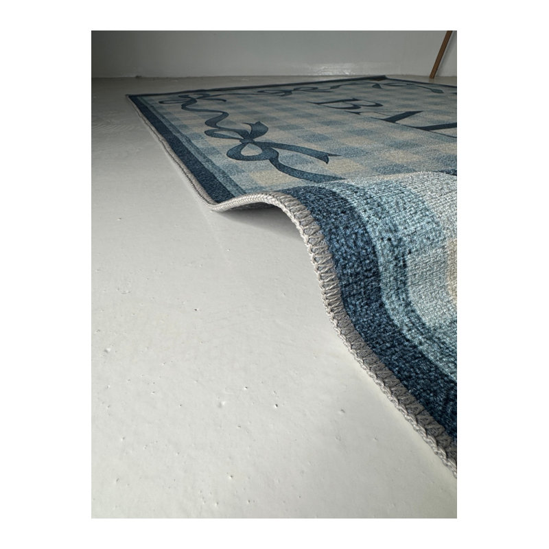 Tapis bleu Mosso, 3'3" x 6'7"