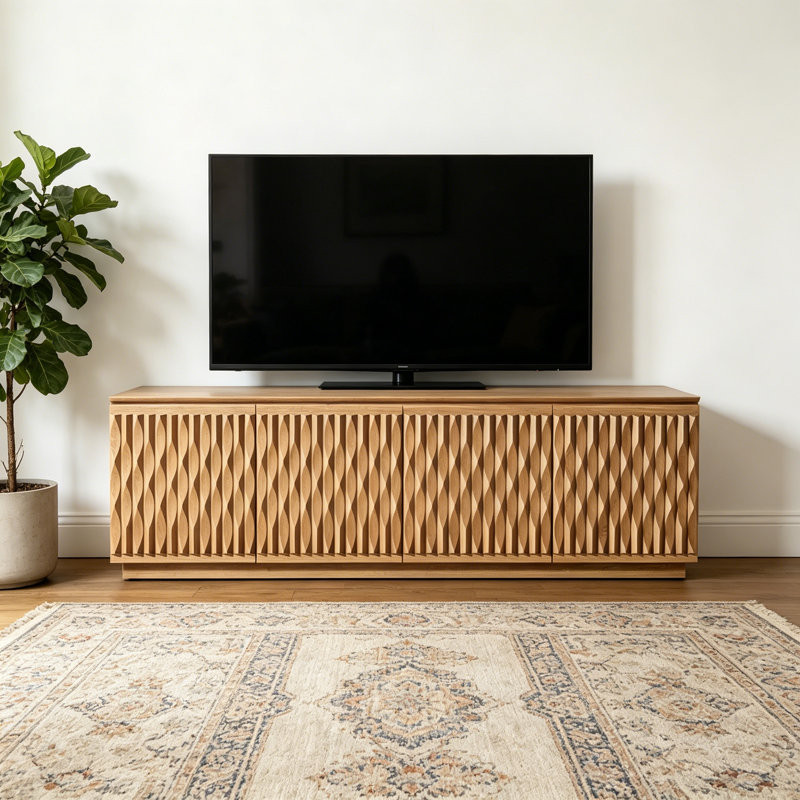 Meuble télé avec rangement de style américain, Brun orangé