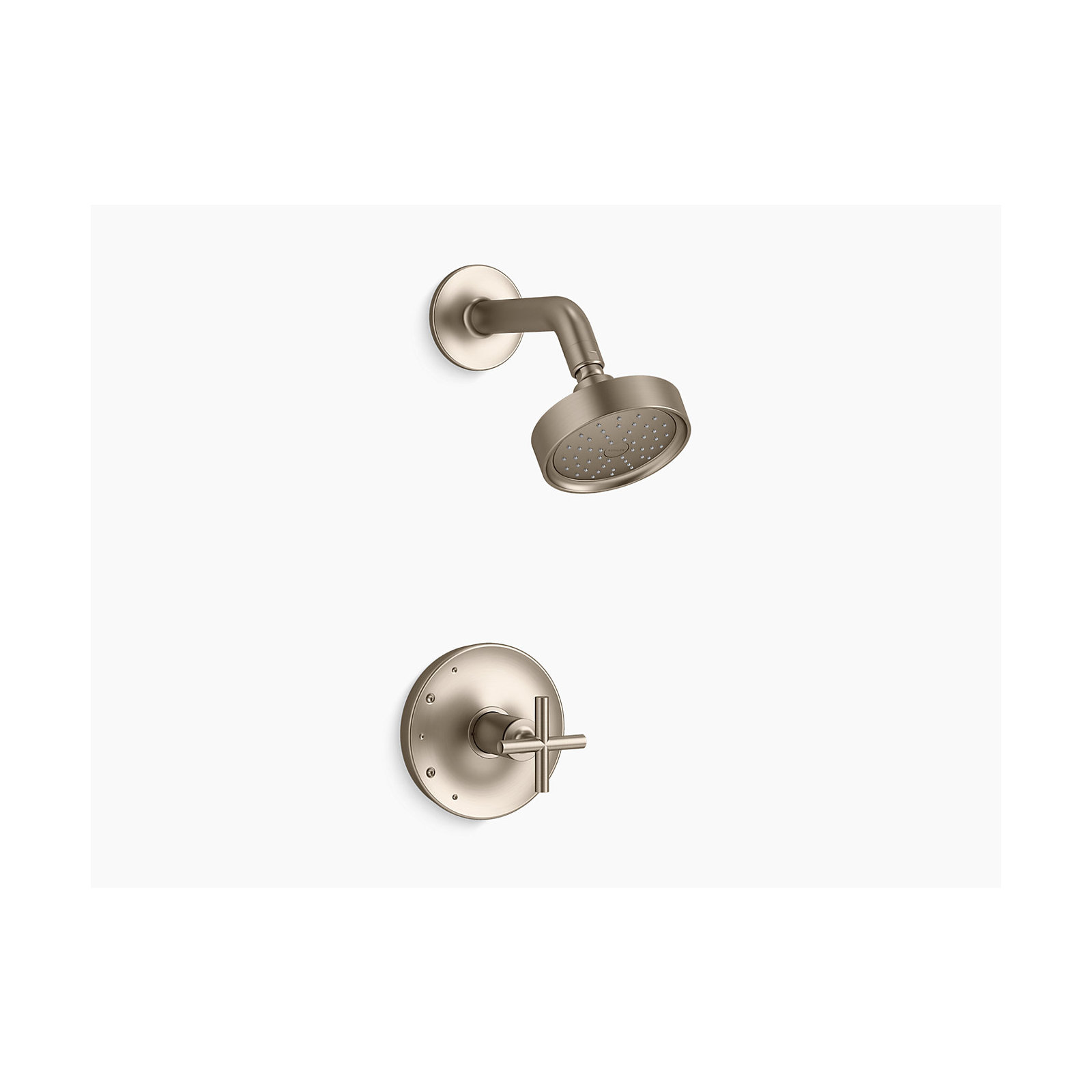 Purist Shower Trim, Vibrant Brushed Bronze, Cross Handle