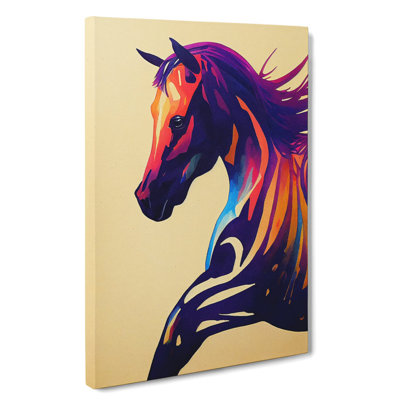 XC1022-1596X Colourful Horse No.2 Abstract - Wrapped Canvas Print, 60cm H x 40cm W x 3cm D