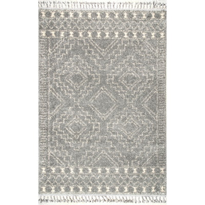 Tapis argent de style Sud-Ouest Croxley
