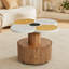 Table d'appoint unique à trèfle à quatre feuilles pour le salon, la chambre à coucher et les petits espaces - Table d'appoint avec base en grain de bois avec fonction de rangement