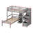 Kids Twin Loft Bed with Drawers-676471905