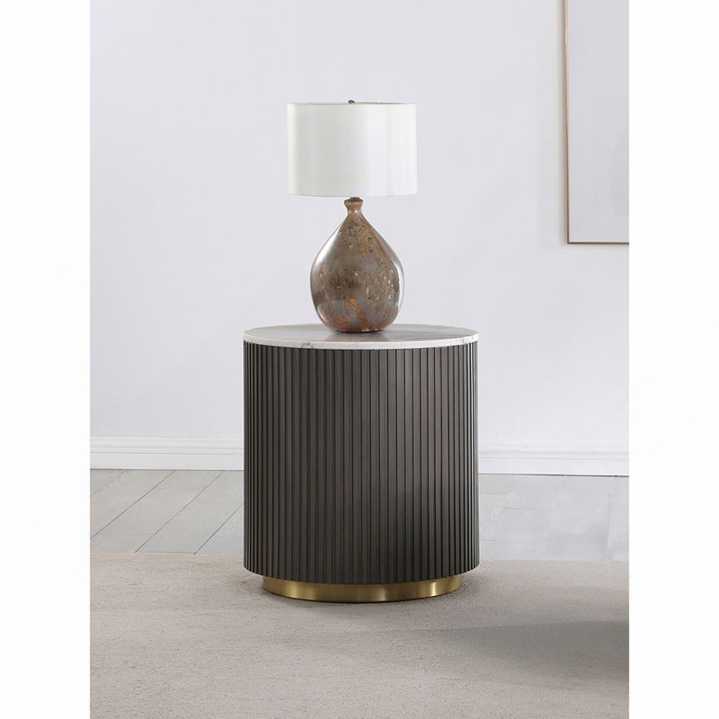 Table de bout blanche et gris anthracite