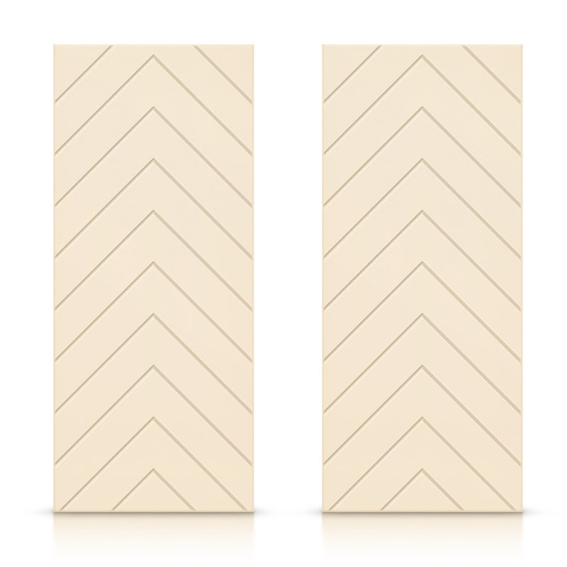Portes de placard coulissantes à panneaux en bois manufacturé, Beige, 60 po x 80 po