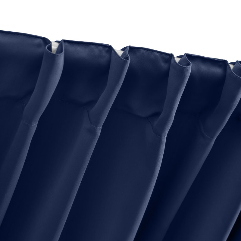 Ardelle Pure Blackout Premium Woven Yarns in a Thermal Rod Pocket w/ Backtabs Curtain Panel, Blue, 56" W x 72" L