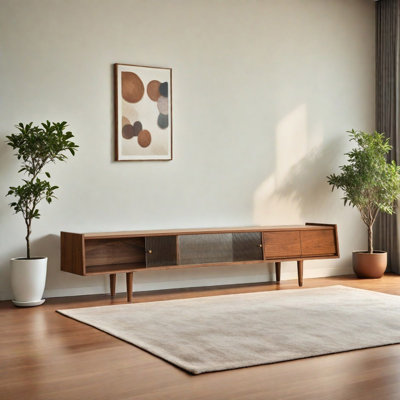 Italian style minimalist solid wood TV stand