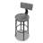 Shelby - Set Of 2 High Stools, Industrial Style Bar Stools With Back, Grey Wood-48621740