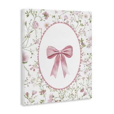 Delicate Florals & Bow Canvas, design by Christine Simpson Art