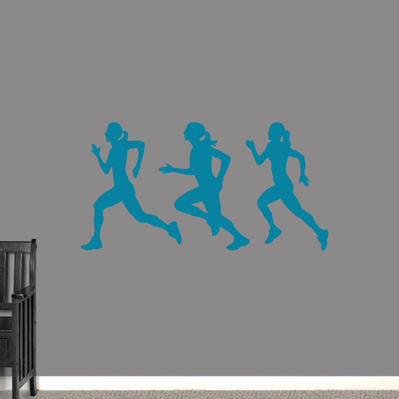 Décalcomanie murale ensemble de filles, Bleu sarcelle
