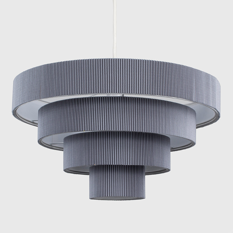 Nevada 22cm H Cotton Novelty Pendant Shade ( Screw On ), Dark Grey