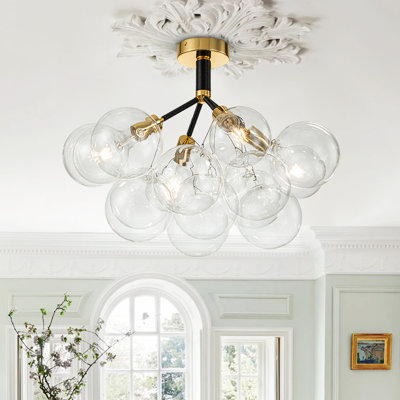 Meyana 4 - Light Clear Glass Semi Flush Mount