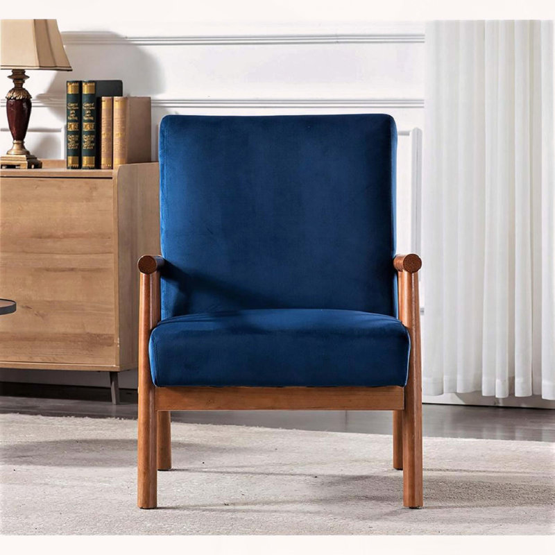 Fauteuil classique classique Mid-Century, bleu foncé, Dark Blue