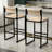 Bar Stools Set Of 2 Paper Rope Weave Dining Chairs And Metal Frame-28893992