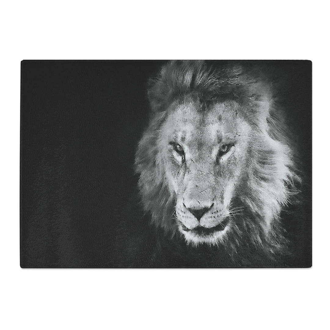 Tempered Glass Portrait of a Lion Chopping Board