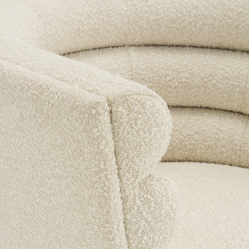 Maxime Swivel Club Chair, Olympus Oatmeal Boucle