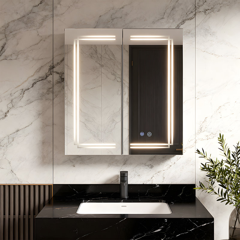 600mm W 700mm H Wall Mounted Required Frameless Medicine Cabinet Mirror Fixed