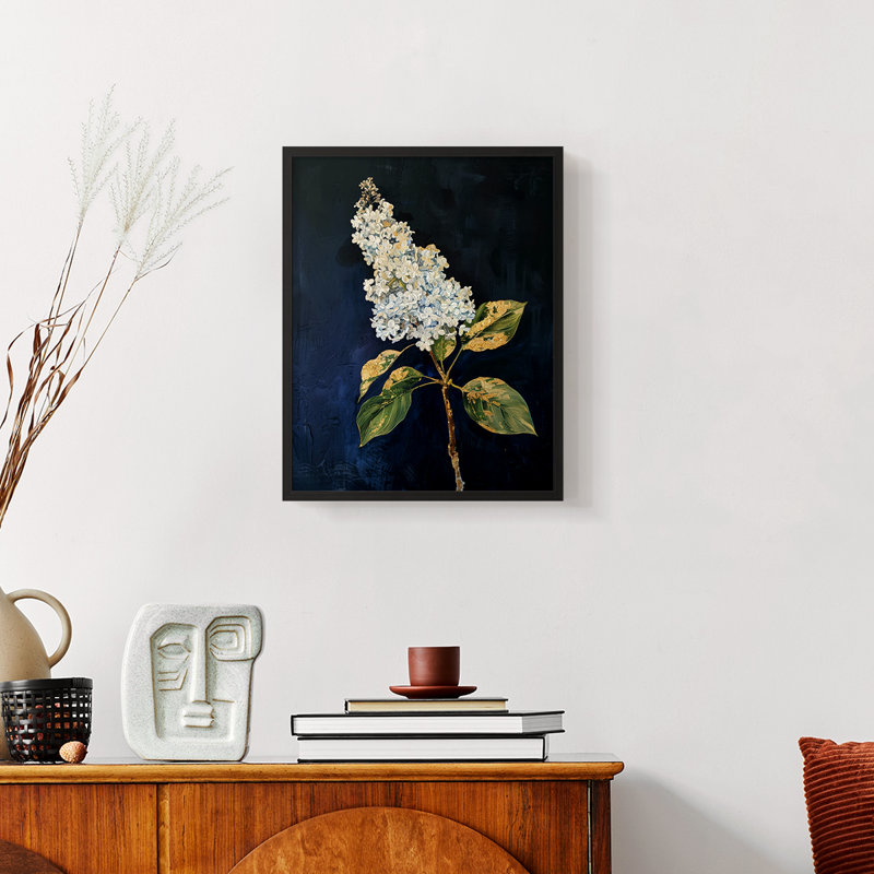Série FLORAL CLXIV - reproduction encadrée de qualité supérieure - prête à être accrochée - aucun clou requis, Cadre noir