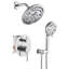 Ensemble de robinet de douche à jet simple à une jet et poignée ronde 1,8 GPM avec pomme de douche à haute pression en chrome poli
