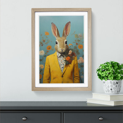 Rabbit Contemporary No.2 - Single Picture Frame Print on Wood
