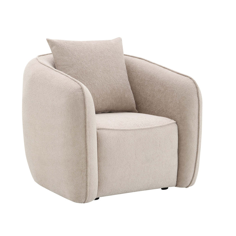 Chaise en chenille Keith avec 1 coussin décoratif
