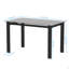 Table de salle à manger moderne en verre trempé noir, pieds de table simples en métal, table de salon