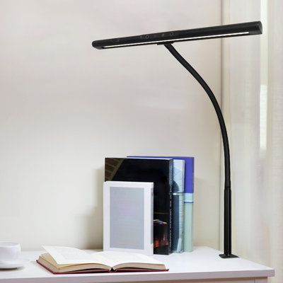 Lampe de table à DEL 12W réglable à col de cygne avec gradation continue et éclairage tactile à commande tactile pour bureau à domicile