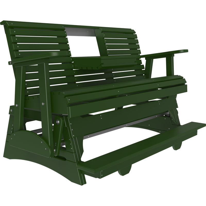 Banc d'extérieur coulissant en polywood, Vert