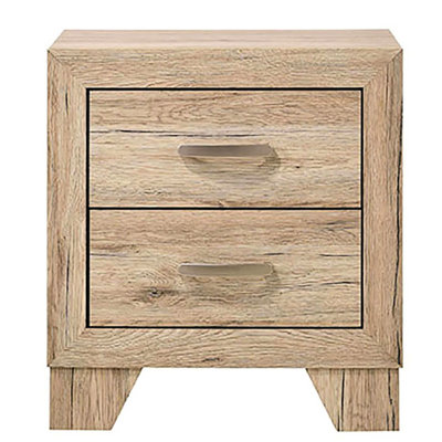 Table de chevet Natural 2 avec glissières exceptionnelles et poignée en métal rustique avec objet de tiroir prééminent