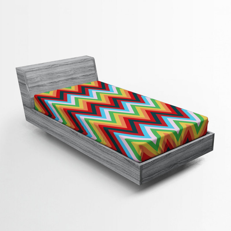 Microfiber Chevron Fitted Sheet, Twin XL Fitted Sheet