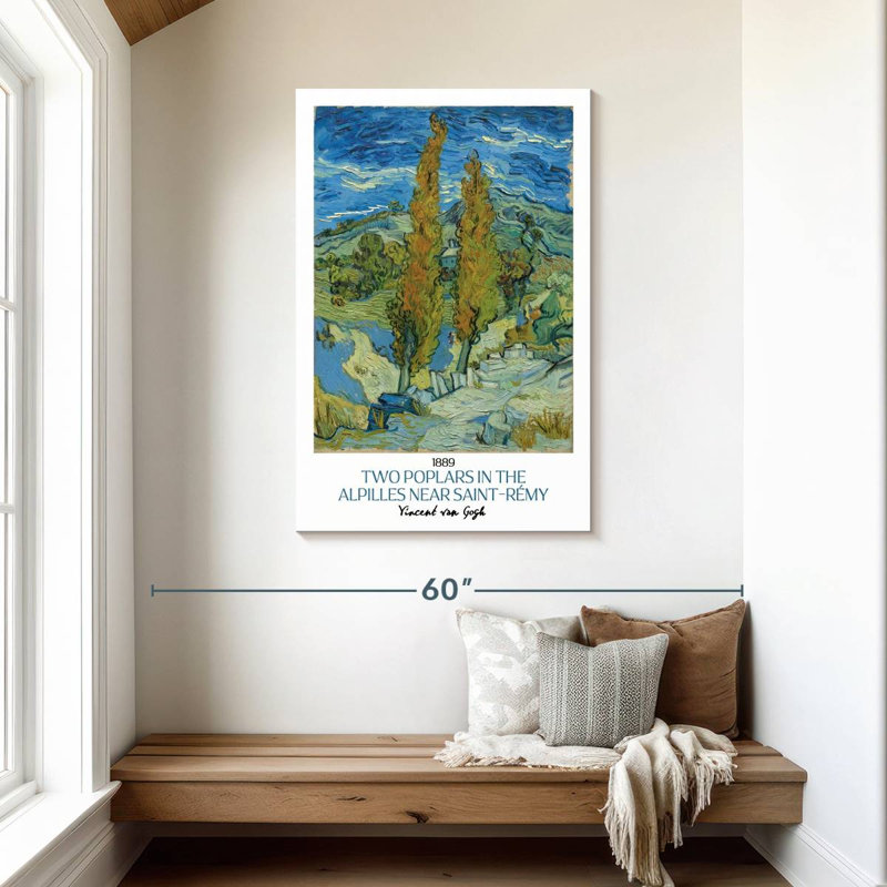 Affiche de l'exposition Deux peupliers Van Gogh, H 45 po x l 30 po