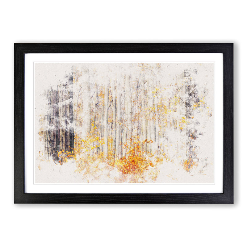 Orange Forest - Picture Frame Graphic Art Print, 45cm H x 63cm W x 2cm D, Black Framed