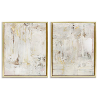 Ensemble de cadres flottants 2 pièces Contemporary Mute Abstracts, design par Victoria Barnes