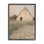 Rustic Country Cottage Triangle toit patiné, peinture de paysage - Peinture