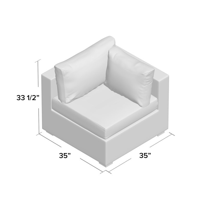 Modway Stopover Outdoor Patio Sunbrella Corner, Antique Beige Sunbrella® Canvas