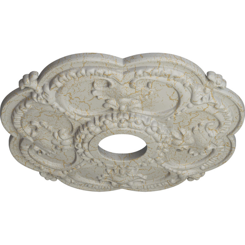 Médaillon de plafond l 3,5 po x P 3,5 po Rotherham, Pot de crème craquelé