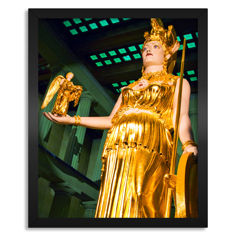 Statue d'Athéna, Nashville, Tennessee - reproduction de photo sur toile, H 20 po x l 16 po x P 0,75 po, Toile encadrée noire