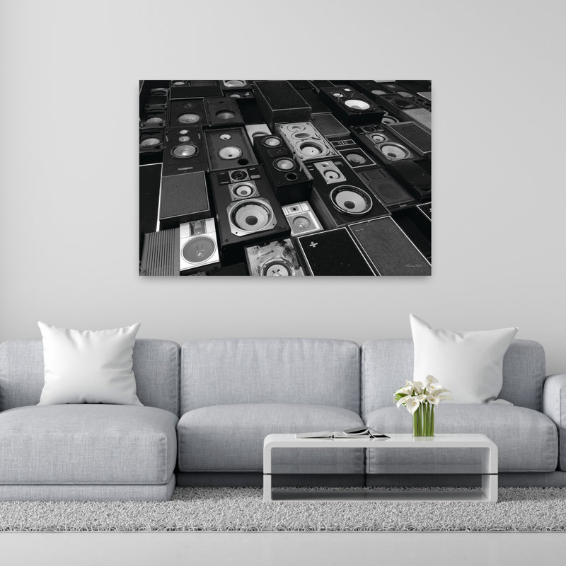 «Never Enough Speakers», art abstrait rétro, H 40 po x l 60 po