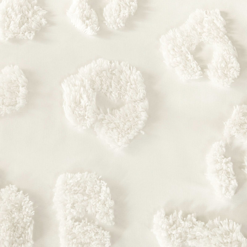 Édredon animal en chenille pour lit simple / simple TG, Blanc