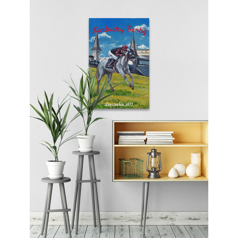 Kentucky Derby 1875, reproduction d'art sur toile tendue, H 12 po x l 8 po x P 1,5 po