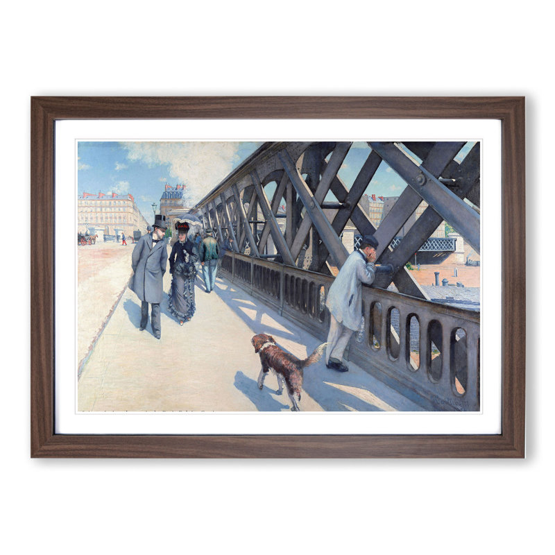 Le Pont De Leurope by Gustave Caillebotte - Picture Frame Painting, Walnut Framed, 27cm H x 36cm W x 2cm D