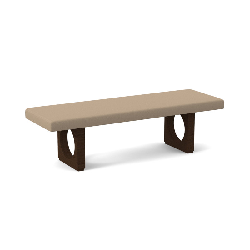 Void Upholstered Bench, American Walnut, Venice Ivory